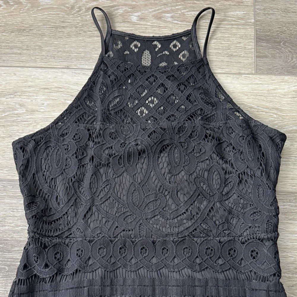 Express Black Lace Halter Mini Dress NWOT